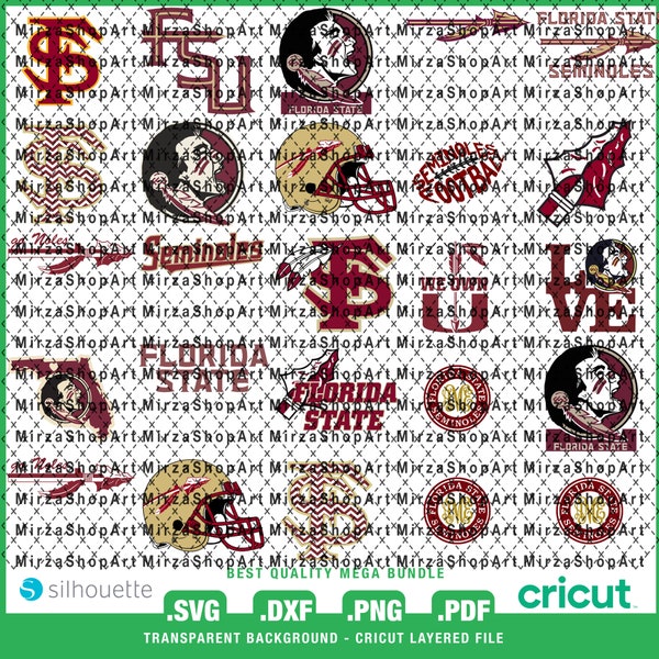 Best Bundle 18 - Florida-State-Seminoles-Logo  SVG, Best Layered File, Game Day, Football Team, Football Mom, Ready For Cricut