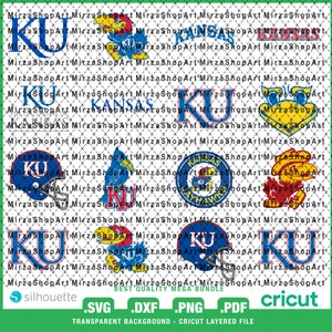 Best Bundle 23 - Kansas-Jayhawks-Logo  SVG, Best Layered File, Game Day, Football Team, Football Mom, Ready For Cricut, Instant Download