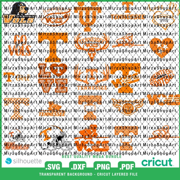 Best Bundle 45 - Tennessee-Vols-Logo  SVG, Best Layered File, Game Day, Football Team, Football Mom, Ready For Cricut, Instant Download