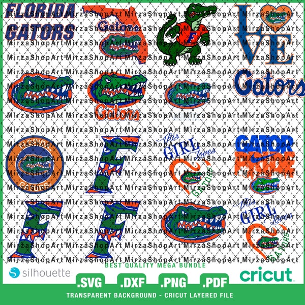 Best Bundle 17 - Florida-Gators-Logo  SVG, Best Layered File, Game Day, Football Team, Football Mom, Ready For Cricut, Instant Download