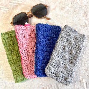 Portaocchiali fatto a mano all'uncinetto - design boho - per occhiali da sole o da vista - bicolore - accessorio unico - cotone