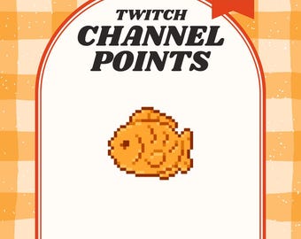 Pastel de pescado Taiyaki, canal de Twitch, punto/píxel, gesto dulce japonés