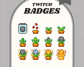 Twitch-badges zwarte tulp | Pixel Plant Sub/Bit-badges