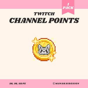 Punkty kanału Raccoon Coin dla Twitcha, YouTube'a, Discorda i Kick - Pixel Art Emotes