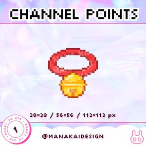 Pet Collar Twitch Channel Point | Kawaii Red Dog Bell Pixel Emote | Cute Puppy Accessory Channel Point Icon for Twitch Streamers