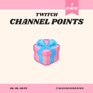 Pink Präsent Twitch Channel Point, Pixel Geschenkbox Emote