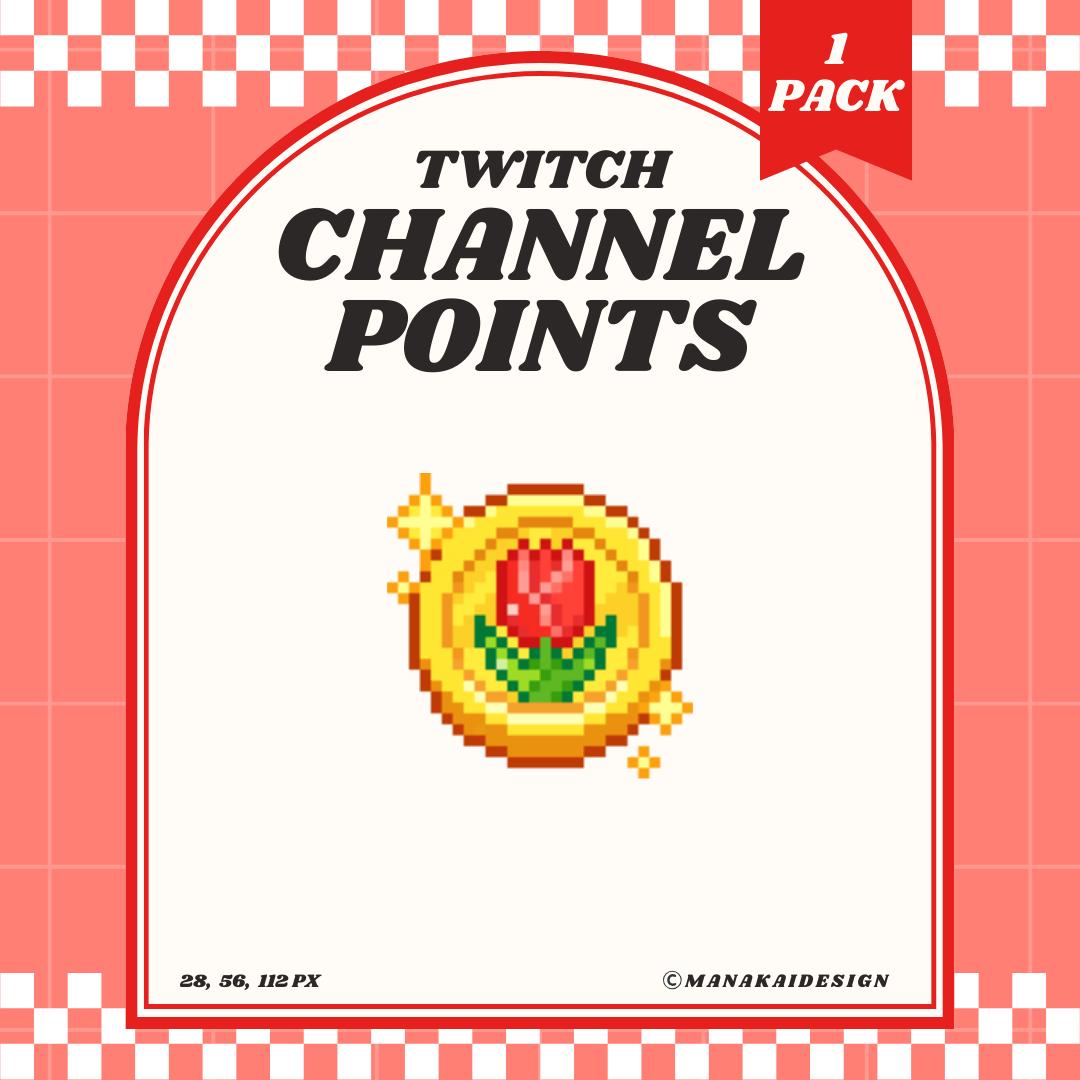 レッドチューリップコインTwitchチャンネルポイント、ピクセルプラントエモート - Etsy 日本