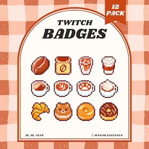 Coffee Cafe Twitch Badges | Pixel Sweet Sub/Bit Badges