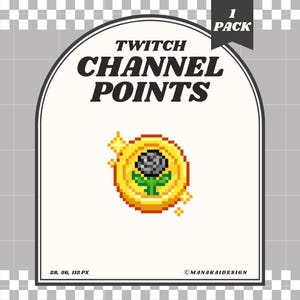 Punto de canal de Twitch de Black Rose Coin, gesto de píxel de planta