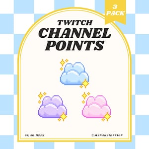 Puntos del canal de Twitch de nube flotante / Emote de cielo de píxeles pastel