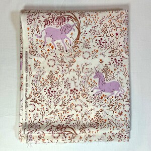 Heather Ross Far, Far, Away - one fat quarter cut of the lavender unicorn print on off-white background