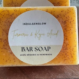 Turmeric Kojic Acid Soap Bar | Handmade Natural Soap | Brightening and Glow