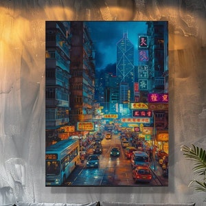 Hong Kong Vibrant Bank Of China Digital Print