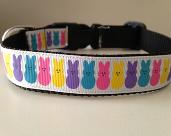 1 Inch Colorful Bunny Rabbits Easter Holiday Dog Collar