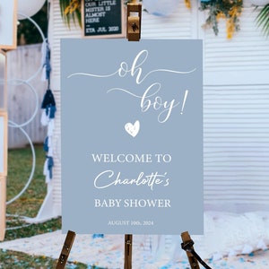 Oh Boy Baby Shower Willkommensschild, Babyparty Willkommensschild Junge, Babyparty Poster, Babyparty Dekoration, Schaumstoffbrett Willkommen Poster