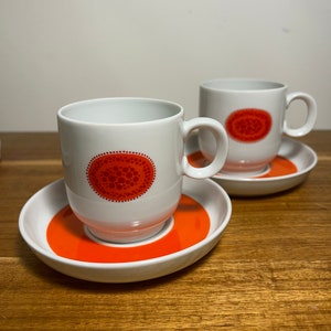 Vintage Thomas of Germany 1970er Jahre Tee / Kaffee Tasse & Untertasse made in Germany Skandinavische Form