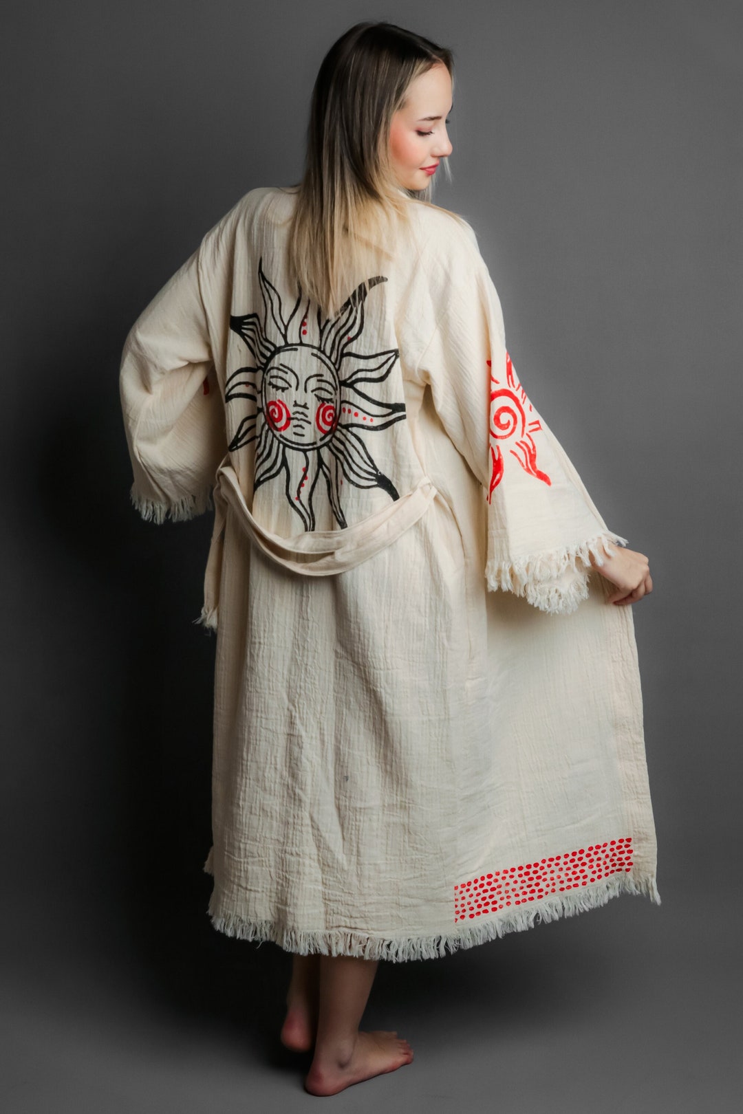 ICONIUM Sun&moon Printed Robe - Etsy