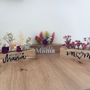 Dried flower decoration/Mother's Day/Small flower bar/Small gift/Lettering/Dried flower board/Wooden decoration/Mum image 4