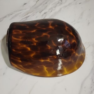 Blown Glass Tortoise Shell Desk Lamp Shade – Amber & Brown Art Glass Replacement