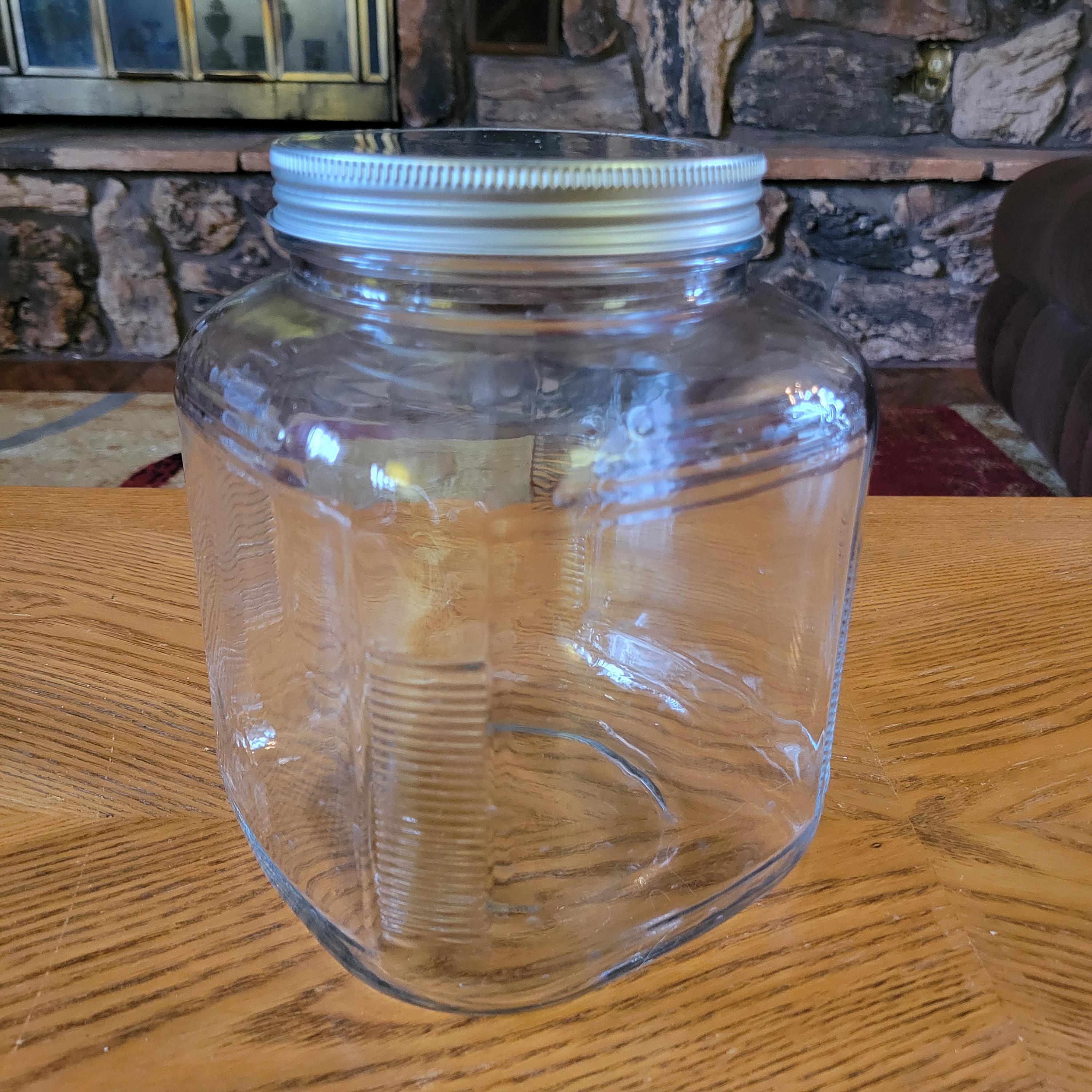 Vintage Ribbed Glass Jar With Lid - Etsy