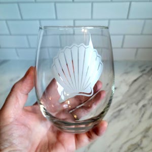 Stemless Seashell Wine Glass 20 oz