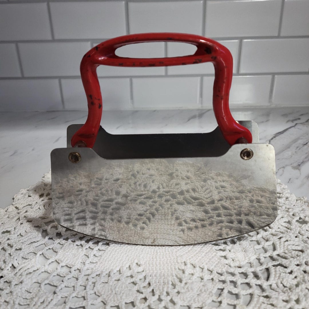 Vintage Double-blade Rocking Food Chopper/mezzaluna Knife - Etsy