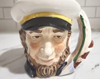 Vintage Hand-painted Character Toby Mug – Detailed Fisherman