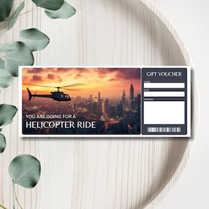Helicopter Experience Voucher, Editable Birthday Gift, Helicopter Gift Ticket, Leisure Activity, Canva Editable Voucher,Experience Gift