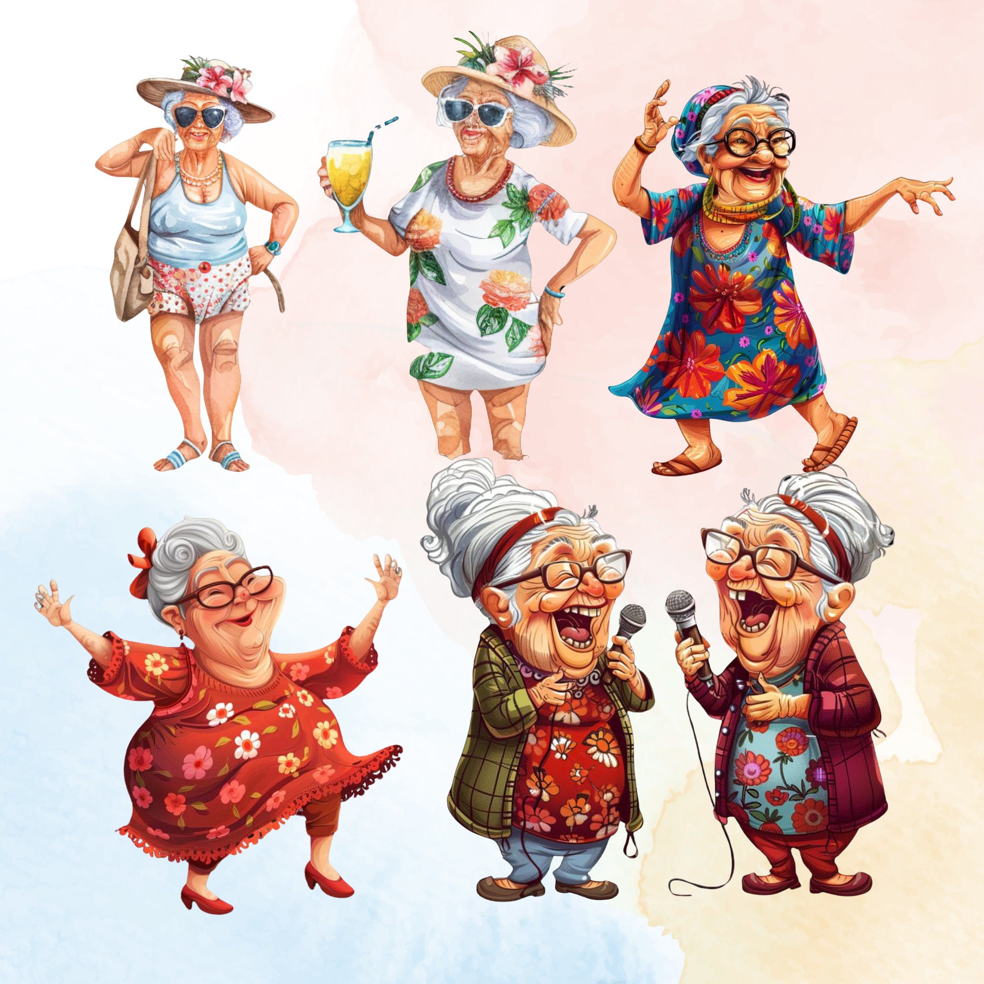 Grandma Clip Art, Funny Old Ladies, Grannies Clip Art, Sassy Grandma ...