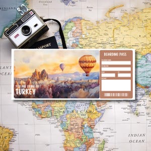 Turkey Editable Voucher, Birthday Gift Voucher, Turkey gift ticket, Turkey Ticket, Editable Canva Voucher