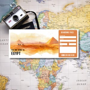 Egypt Editable Voucher, Birthday Gift Voucher, Egypt gift ticket, Egypt Ticket, Editable Canva Voucher