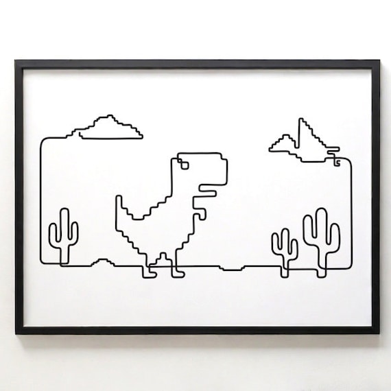 Dinosaurier Spiellinie Art Print: T-Rex Pixel Art (Digitaler Download) -  Etsy.de