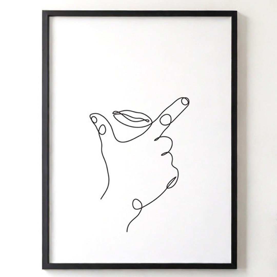 007 Handsome Hand Line Art, Bang, Geck Lor, Under the Chin, Hand Sign ...