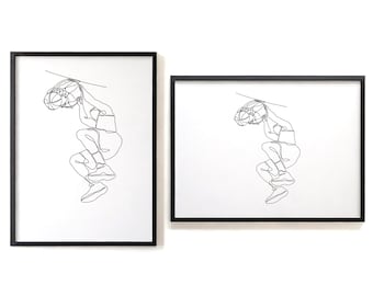 One Line Art – Basketball Dunk Wall Art