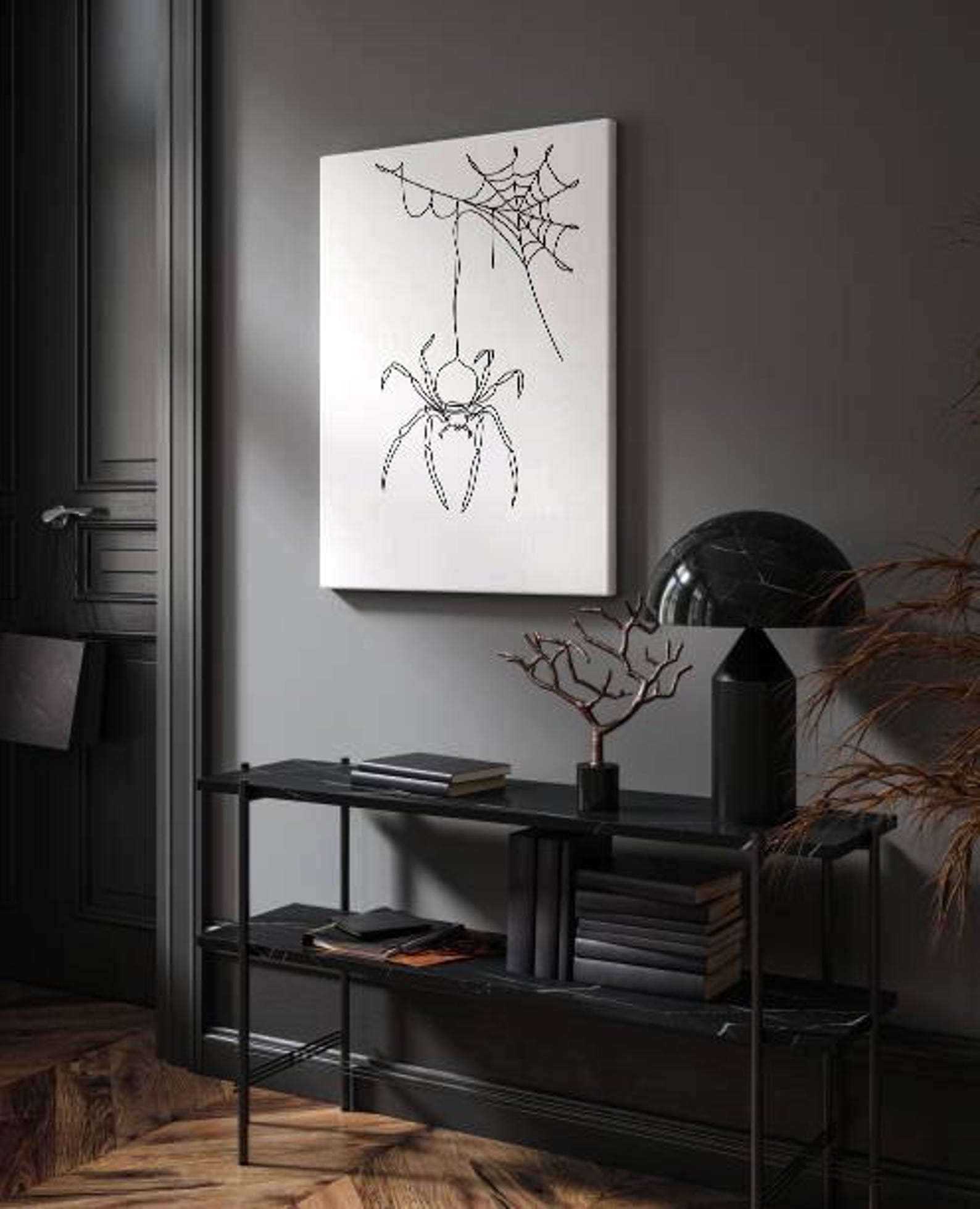 Spider One Line Art Print: Minimalist Halloween Decor (digital Download ...