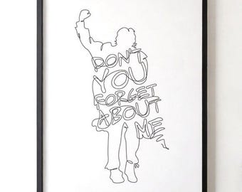 Minimal One Line Art Teen Rebellion Quote Figure, Black Line Illustration, Modern Wall Decor, Digital Download