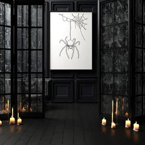 Spider One Line Art Print: Minimalist Halloween Decor (digital Download ...