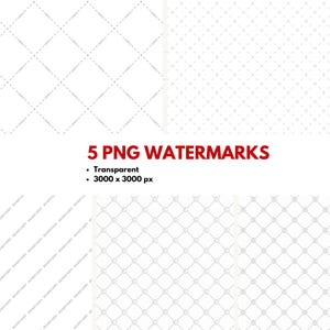 Puede incluir: Cinco patrones sin costuras diferentes en blanco y negro. Cada patrón es un diseño geométrico con un motivo repetitivo. Los patrones son de 3000 x 3000 píxeles y son archivos PNG transparentes.