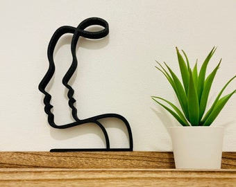 Bliźnięta - Znak zodiaku - Dekoracja w stylu minimalistycznym/liniowym - Wyprodukowano we Francji - Ekologiczny - Pomysł na prezent dla osoby spod znaku zodiaku