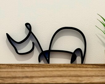 Nosorożec – dekoracja w stylu minimalistycznym/liniowym – wyprodukowano we Francji – przyjazna dla środowiska – pomysł na prezent dla miłośników nosorożców
