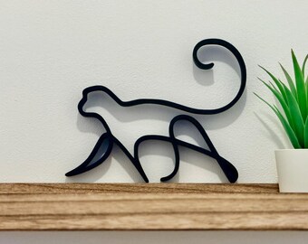 Małpa - dekoracja w stylu minimalistycznym/liniowym - wyprodukowana we Francji - przyjazna dla środowiska - pomysł na prezent dla miłośników małp (szympansów, makaków)