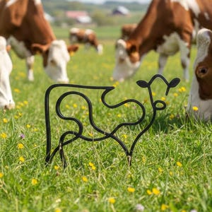 Vache - Décoration style minimaliste/line art - Made in France - Eco-responsable - Idée cadeau pour amoureux des vaches