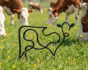 Krowa – dekoracja w stylu minimalistycznym/liniowym – wyprodukowana we Francji – przyjazna dla środowiska – pomysł na prezent dla miłośników krów