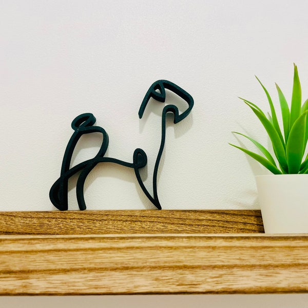 Airedale Terrier - Minimalist/Line Art Style Dog Decoration - Made in France - Eco-friendly - Gift Idea for Airedale Lovers