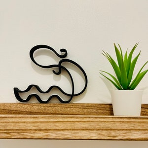 Aquarius - Zodiac sign - Minimalist/oneline style decoration - Made in France - Eco-responsible - Astrological sign gift idea