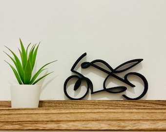 Styl motocykla sportowego - Minimalistyczna dekoracja/grafika liniowa - Wyprodukowano we Francji - Ekologiczny - Pomysł na prezent dla miłośników motocykli