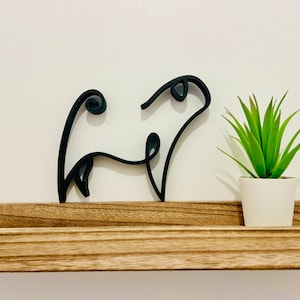 Pug - Decoración para perros estilo minimalista/oneline - Made in France - Eco-responsable - Idea de regalo para los amantes de los pug