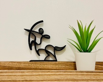 Strzelec – Znak zodiaku – Dekoracja w stylu minimalistycznym/liniowym – Wyprodukowano we Francji – Ekologiczny – Pomysł na prezent dla osoby spod znaku astrologii