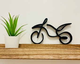 Motocross - Dekoracja w stylu minimalistycznym/liniowym - Wyprodukowano we Francji - Ekologiczny - Pomysł na prezent dla miłośników motocykli