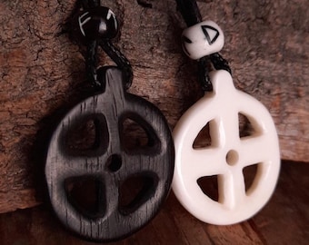 Solar Amulet of Odin – Handcrafted Viking Sun Pendant with Runic Bead